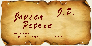 Jovica Petrić vizit kartica